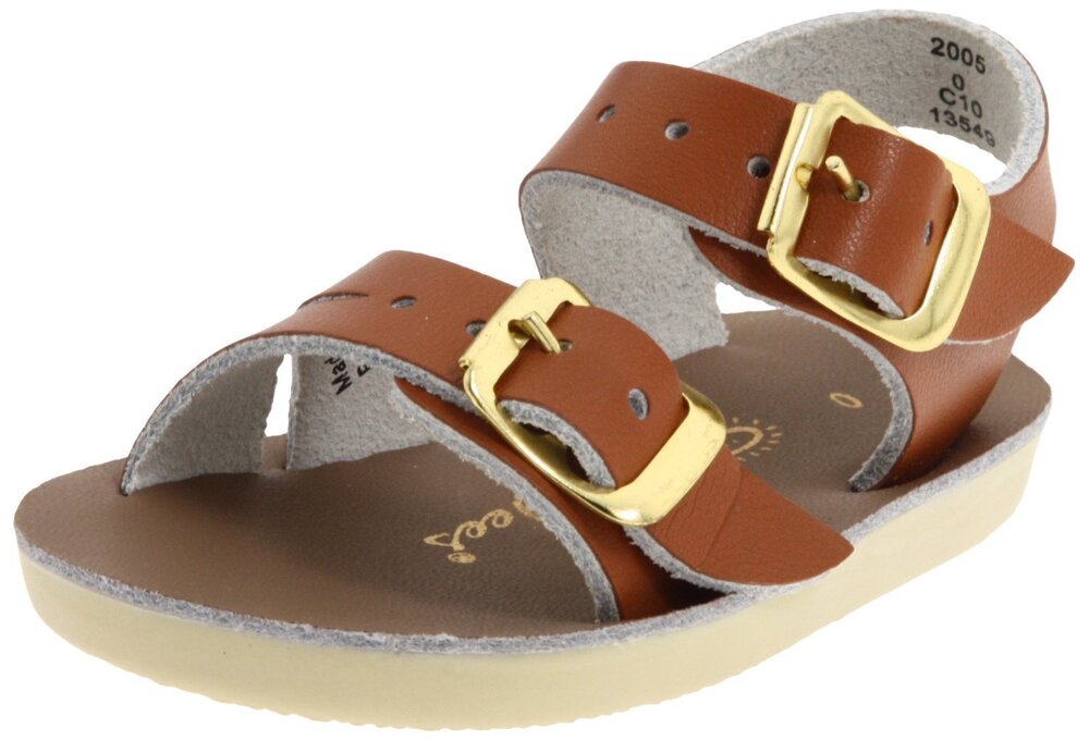 SALT WATER SANDALS BY HOY SHOE SEA WEES,TAN,1 M US INFANT